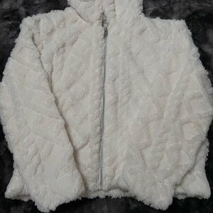Cozy cream kids faux fur coat.
